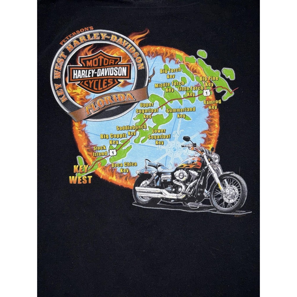 Harley Davidson Shirt Mens XL Black Conch Republic Key‎ West Florida Moto Tee